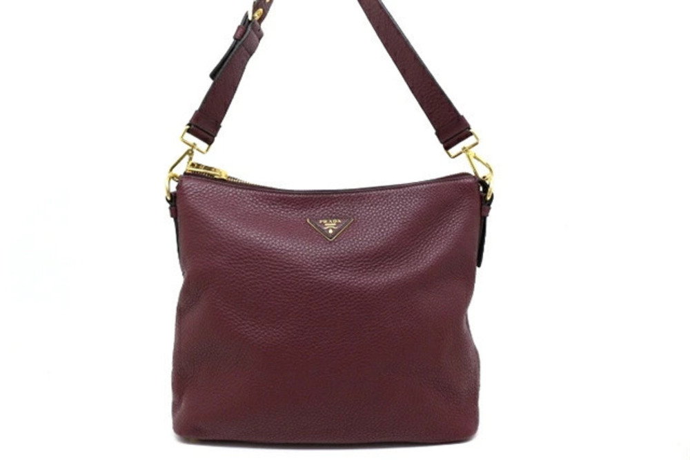Prada Bag Hobo Calfskin Bordeaux Purple
